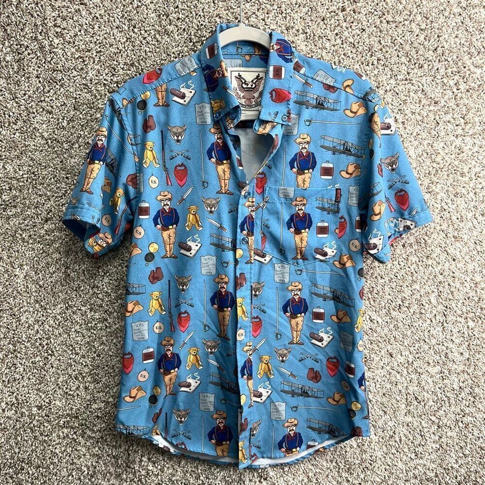 RSVLTS Shirt Men’s S‎ President Teddy Roosevelt Man in the Arena All-Over Print